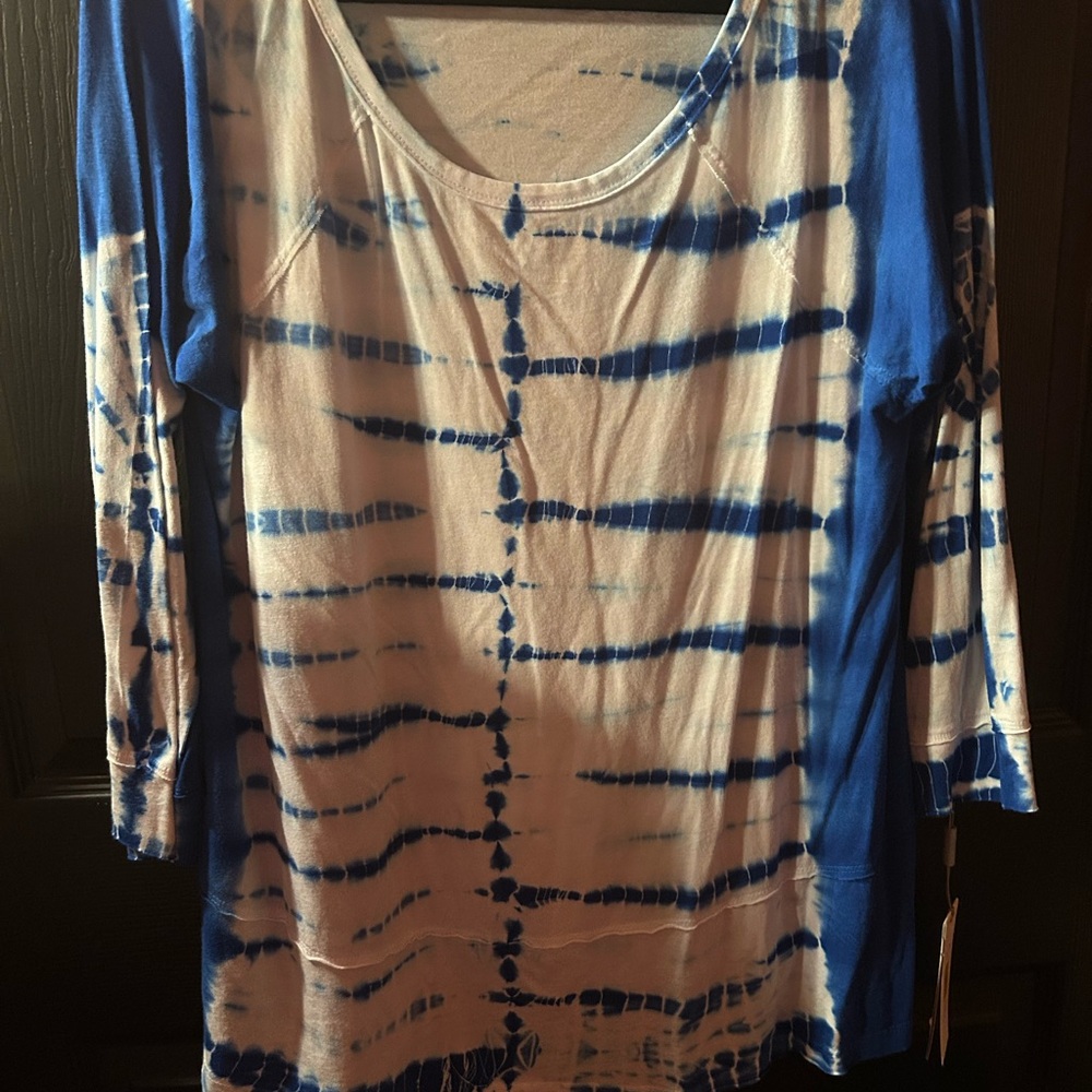 Calvin Klein Blue Tie-Dye Women's Top- NWT - size L